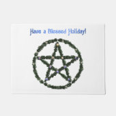 Pagan Blessed Holiday Yule Wreath Pentacle Deurmat (Voorkant)