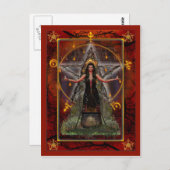 Pagan Briefkaart - Spellweaver Witch 'Red - Fire' (Voorkant / Achterkant)
