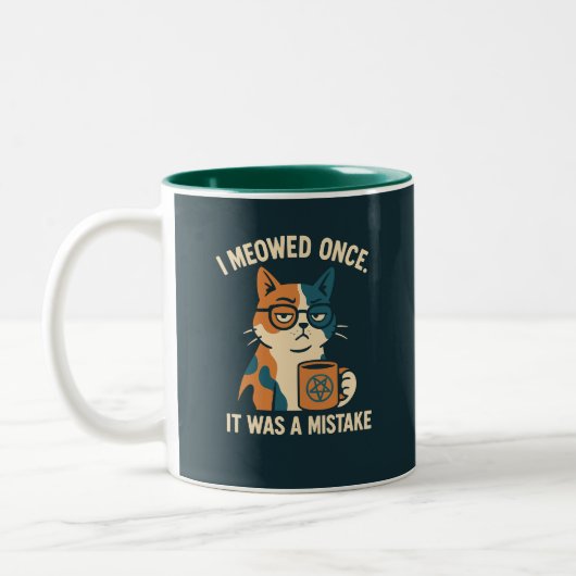 pagan cat coffee cup tweekleurige koffiemok (Links)