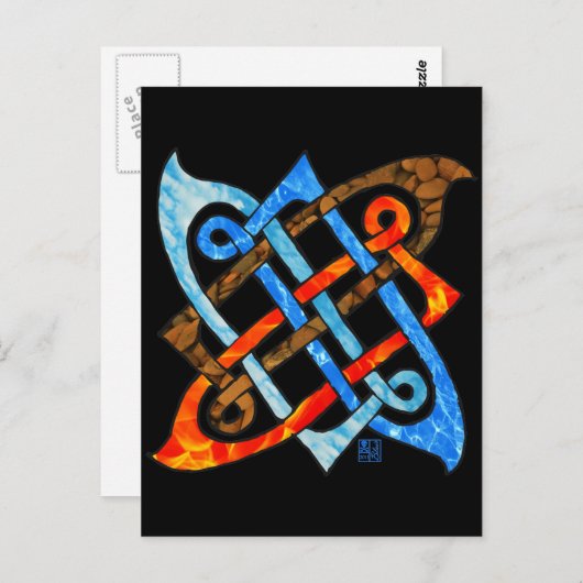 Pagan Celtic Knot Earth Air Fire Water Elements Briefkaart (Voorkant / Achterkant)