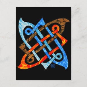 Pagan Celtic Knot Earth Air Fire Water Elements Briefkaart