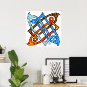 Pagan Celtic Knot Earth Air Fire Water Elements Poster (Thuiskantoor)