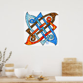 Pagan Celtic Knot Earth Air Fire Water Elements Poster (Keuken)