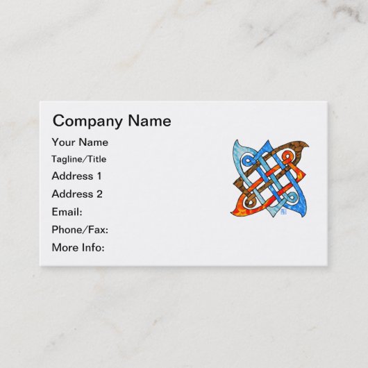 Pagan Celtic Knot Earth Air Fire Water Elements Visitekaartje (Voorkant)