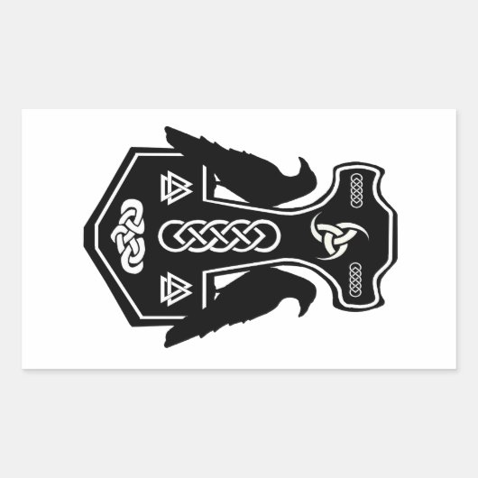 Pagan Celtic Norse Thor's Hammer Rechthoekige Sticker (Voorkant)