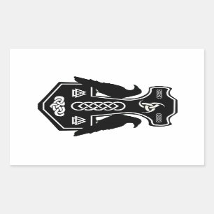 Pagan Celtic Norse Thor's Hammer Rechthoekige Sticker