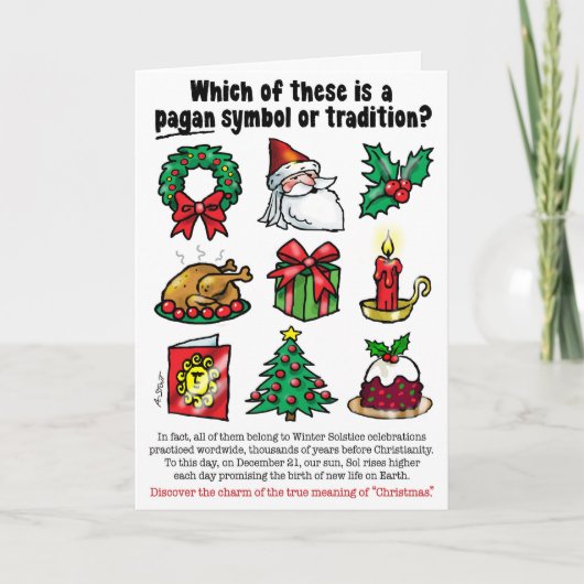 PAGAN CHRISTMAS FEESTDAGEN KAART (Voorkant)