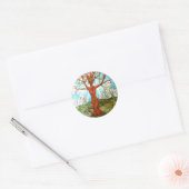 Pagan Dryad Tree Goddess Wiccan Natuur Art Ronde Sticker (Envelop)