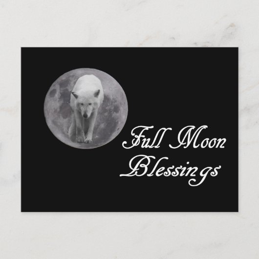 Pagan Full Moon Blessings Wolf Moon Briefkaart (Voorkant)