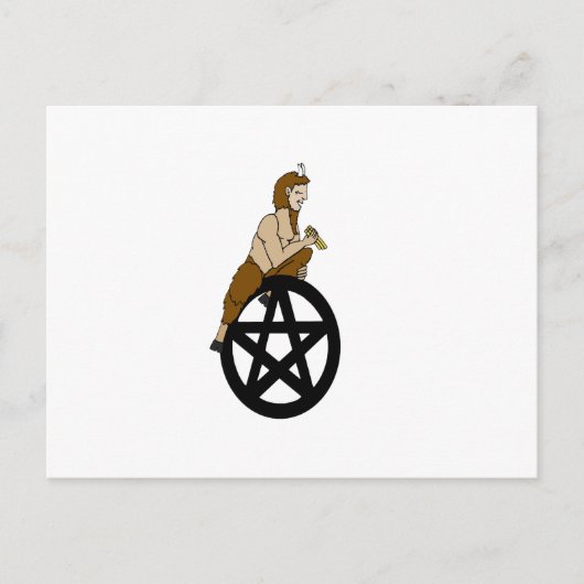 Pagan God Pan en Pentacle Briefkaart (Voorkant)