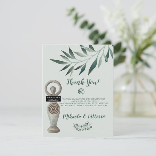 Pagan Goddess Baby Shower Thank You Card Bedankkaart (Staand voorkant)