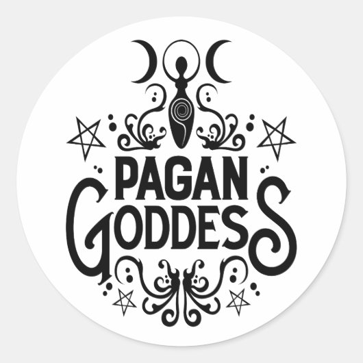 Pagan Goddess Ronde Sticker (Voorkant)