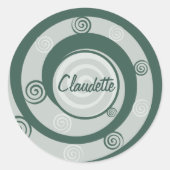 Pagan Godin Spirals Groen Gepersonaliseerd Ronde Sticker (Voorkant)