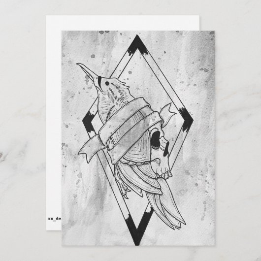 Pagan Gotische Schedel Kunst Feestdagenkaart (Voorkant / Achterkant)