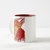 Pagan Greek Fire Goddess Hestia Wiccan Art Tweekleurige Koffiemok (Voorkant links)