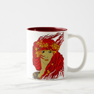 Pagan Greek Fire Goddess Hestia Wiccan Art Tweekleurige Koffiemok