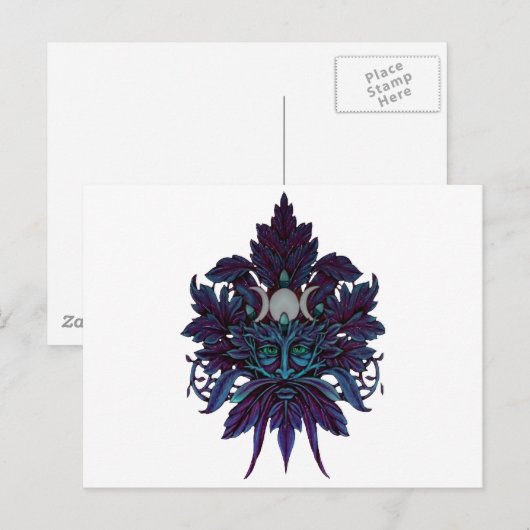 Pagan Green Man Triple Moon Wiccan God Briefkaart (Voorkant / Achterkant)