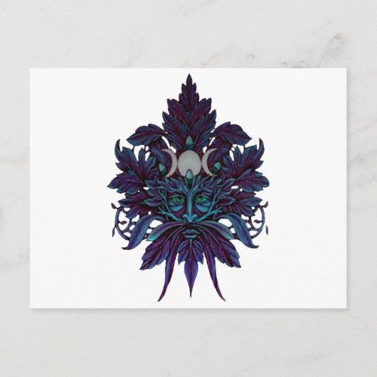Pagan Green Man Triple Moon Wiccan God Briefkaart (Voorkant)