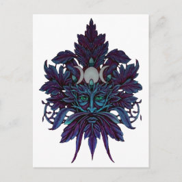 Pagan Green Man Triple Moon Wiccan God Briefkaart
