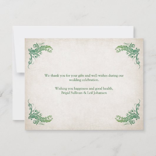 Pagan Handfasting Wedding Bedankkaart (Achterkant)