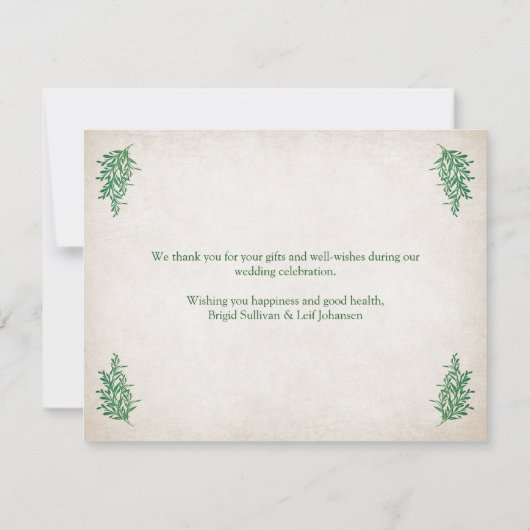 Pagan Handfasting Wedding Bedankkaart (Achterkant)