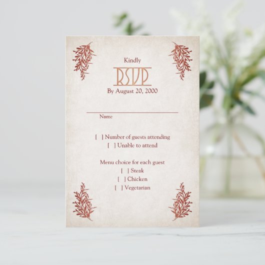 Pagan Handfasting Wedding RSVP Kaartje (Staand voorkant)
