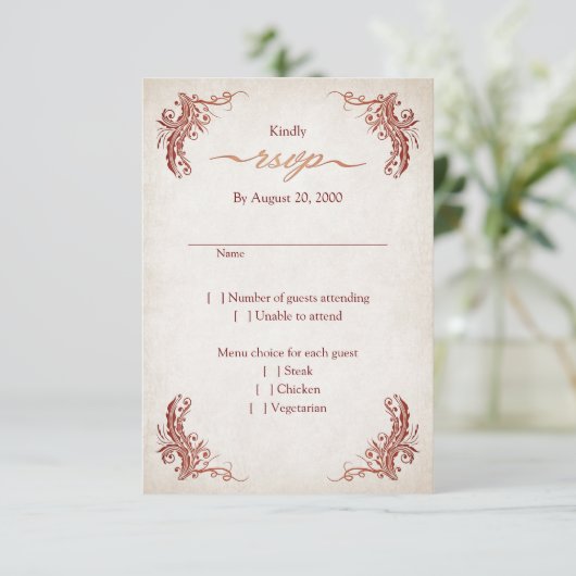Pagan Handfasting Wedding RSVP Kaartje (Staand voorkant)