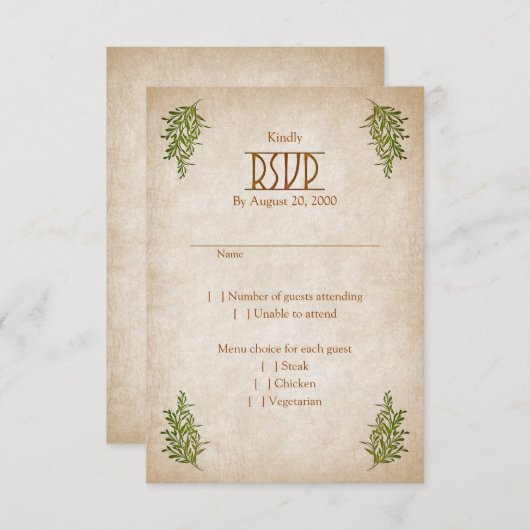 Pagan Handfasting Wedding RSVP Kaartje (Voorkant / Achterkant)