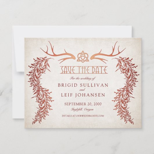 Pagan Handfasting Wedding Save The Date (Voorkant)