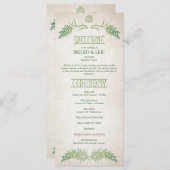 Pagan Keltische gewei bruiloft programma (Voorkant / Achterkant)