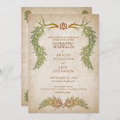 Pagan Keltische herfst gebladerte bruiloft Kaart (Voorkant / Achterkant)