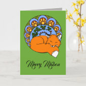 Pagan Merry Mabon Autumn Equinox Card Kaart (Gele Bloem)