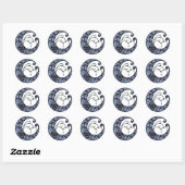 Pagan Moon Paarse en zwarte Sticker (Vel)