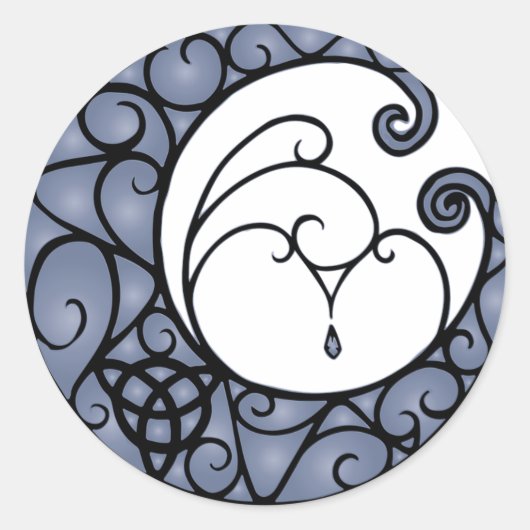 Pagan Moon Paarse en zwarte Sticker (Voorkant)
