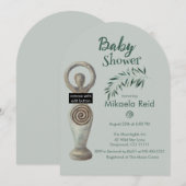 Pagan Mother Goddess With Leaves Baby Shower Kaart (Voorkant / Achterkant)