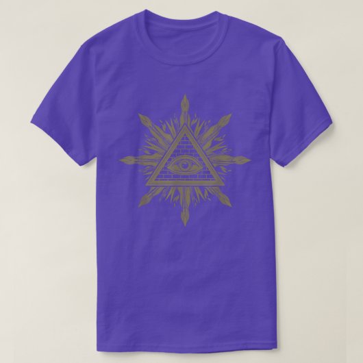 Pagan Occult Witchcraft Occultism Pyramid All Seei T-shirt (Design voorkant)