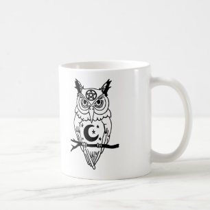 Pagan Owl met Pentacle en Moon Koffiemok