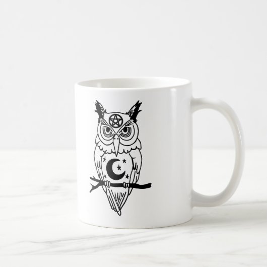 Pagan Owl met Pentacle en Moon Koffiemok (Rechts)