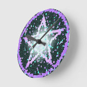 Pagan Pentacle Glas in lood Mosaic Wall klok (Hoek)