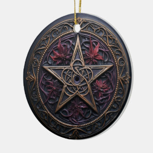 Pagan Pentagram-Ornament Keramisch Ornament