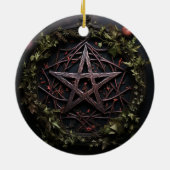 Pagan Pentagram-Ornament Keramisch Ornament (Achterkant)