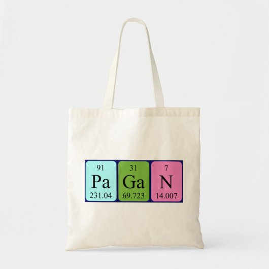 Pagan periodieke lijstnaam canvas tas (Voorkant)