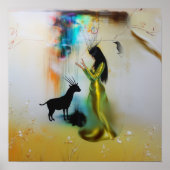 Pagan Priestess Raven Witchy AI Art Matte Value Poster (Voorkant)