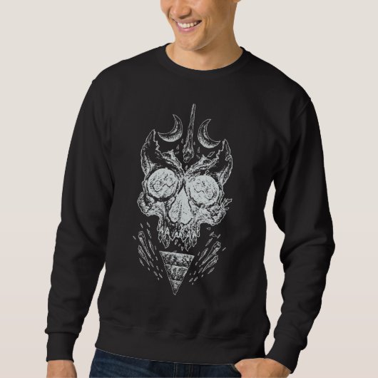 Pagan Skull Botten Gothic Horror Skelet Heks Magic Trui (Voorkant)