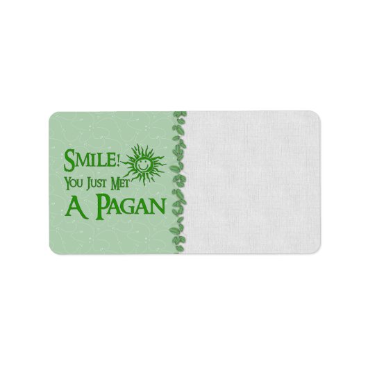 Pagan Smile Etiket (Voorkant)