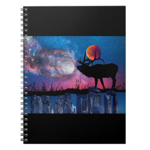 Pagan Stag Moon Galaxy Stonehenge Notitieboek Jour
