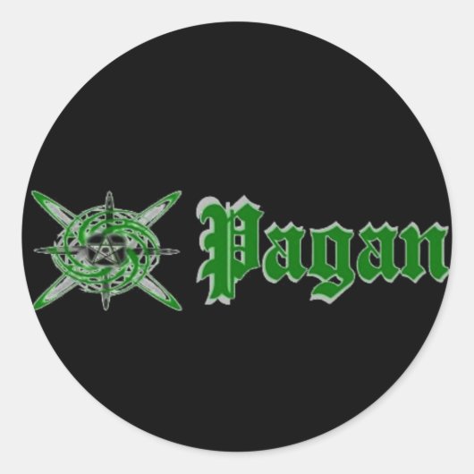 Pagan Star Green Ronde Sticker (Voorkant)