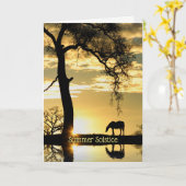 Pagan Summer Solstice Midsummers Eve Kaart (Gele Bloem)