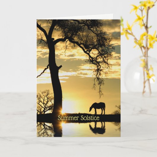 Pagan Summer Solstice Midsummers Eve Kaart (Gele Bloem)