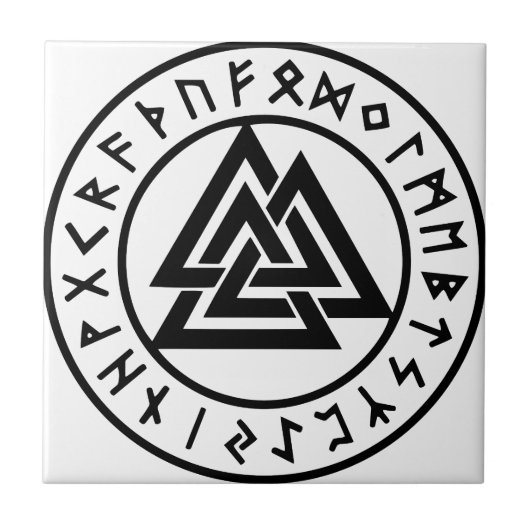 Pagan Symbols Odins Knot Valknut Tegeltje (Voorkant)